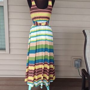 Anthropologie, Tracy Reese Spectrum Stripe maxi dress, size xsp